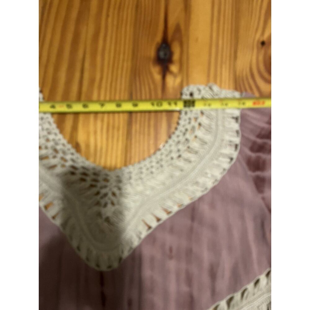 Umgee Boho Pink Tie Dye Top Size L Crochet open weave Festival High Low Hem - Picture 16 of 16